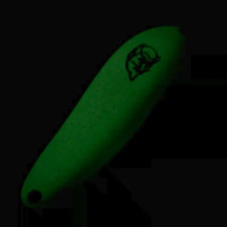 Vintage Eppinger Dardevle Cop-E-Cat 7300 Glow, 1/3oz White / Green / Nickel UV Glow in UV light, Fluorescent and Glow in Dark fishing spoon #6467