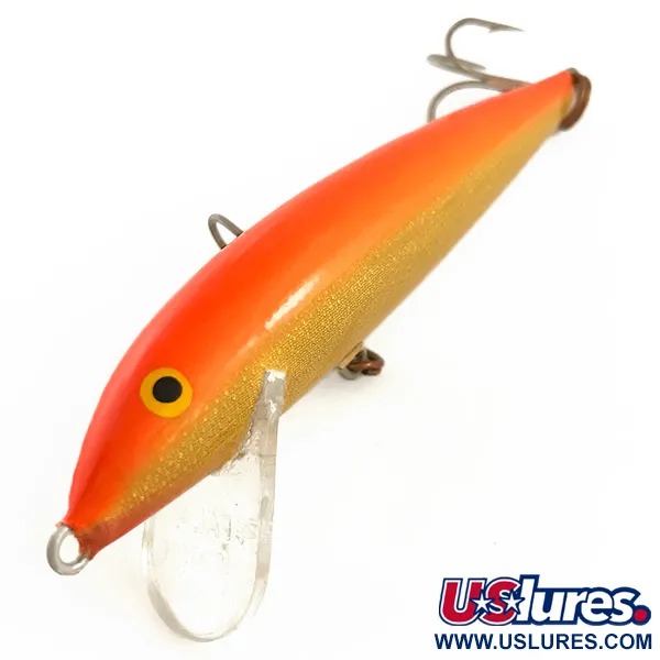 Vintage Rapala Countdown UV, 2/5oz Orange / Gold fishing lure #6471