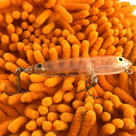 Vintage Heddon ZARA PUPPY, 1/4oz Transparent fishing lure #6483