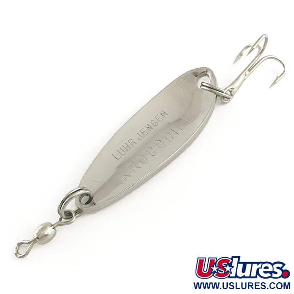 Vintage  Luhr Jensen Krocodile , 1/3oz Nickel fishing spoon #6489