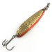 Vintage  Luhr Jensen Krocodile Die #4, 1/2oz Hammered Brass / Red fishing spoon #6491
