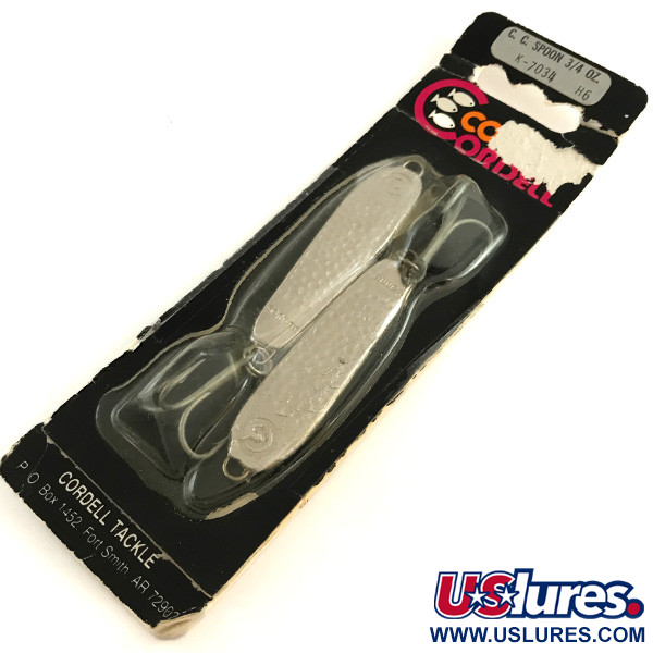   Cotton Cordell CC Spoon Jig Lure, 3/4oz Silver fishing spoon #6503