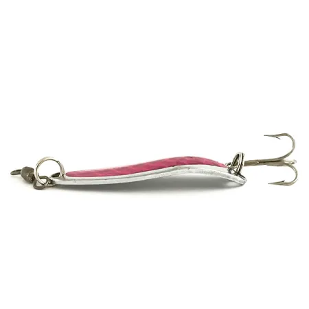 Vintage Luhr Jensen Krocodile Die #3, 1/3oz Nickel / Red fishing spoon #6505