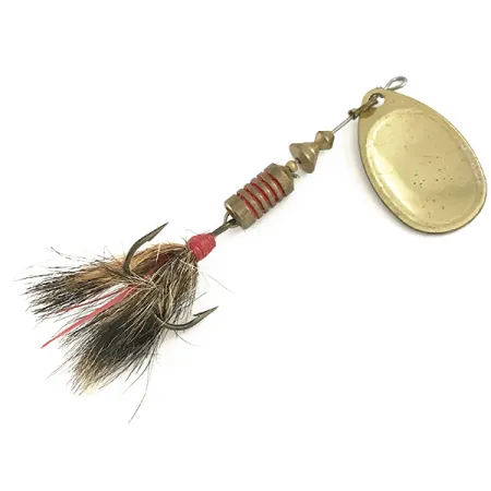 Vintage Mepps Aglia 3 dressed (squirrel tail), 1/4oz Gold spinning lure #6510