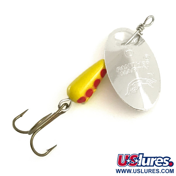   Panther Martin 6, 3/16oz Silver / Red / Yellow spinning lure #6512