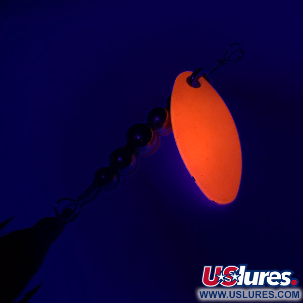  Renosky Lures Swiss Swing UV , 3/32oz Fluorescent Orange UV Glow in UV light, Fluorescent spinning lure #6688