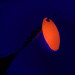 Vintage  Renosky Lures Swiss Swing UV, 3/32oz Fluorescent Orange UV Glow in UV light, Fluorescent spinning lure #6514