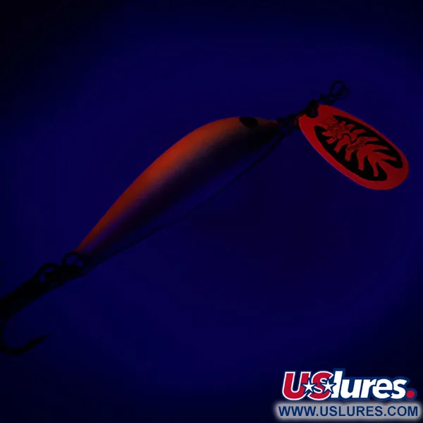 Vintage Blue Fox Vibrax Minnow Spin 2, 1/4oz Orange / Gold spinning lure #6517