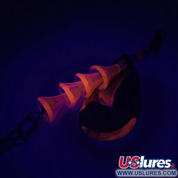 Vintage  Luhr Jensen TEE Spoon, 1/3oz Nickel / Pink spinning lure #6527