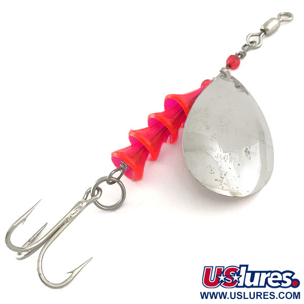 Vintage  Luhr Jensen TEE Spoon, 1/3oz Nickel / Pink spinning lure #6527