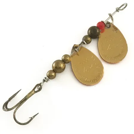 Vintage Thomas Double Spinn, 3/16oz Gold / Red spinning lure #6532