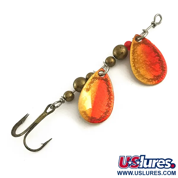 Vintage Thomas Double Spinn, 3/16oz Gold / Red spinning lure #6532