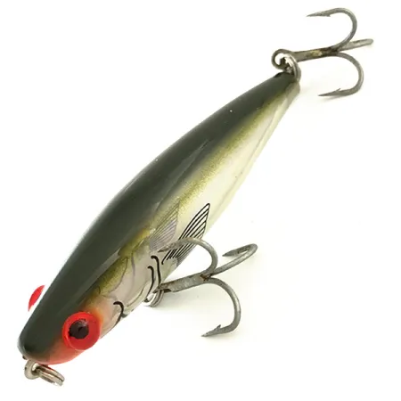Vintage L&S Bait Mirro lure MirrOmullett 16 MR-49, 2/5oz Mirror / Red Eyes (Bayou Green Back, Pearl Belly, Silver Luminescence) fishing lure #6546