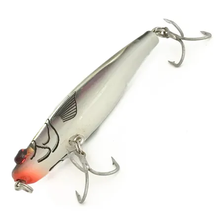 Vintage L&S Bait Mirro lure MirrOmullett 16 MR-49, 2/5oz Mirror / Red Eyes (Bayou Green Back, Pearl Belly, Silver Luminescence) fishing lure #6546
