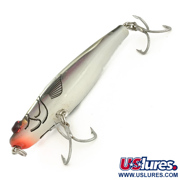 Vintage  L&S Bait Mirro lure MirrOmullett 16 MR-49, 2/5oz Mirror / Red Eyes (Bayou Green Back, Pearl Belly, Silver Luminescence) fishing lure #6546