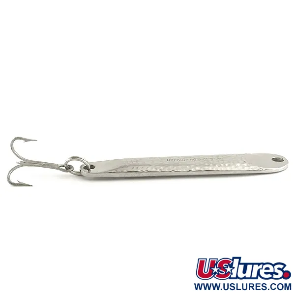 Vintage   Hopkins No=Eql hammerd, 2oz Hammered Nickel fishing spoon #6551