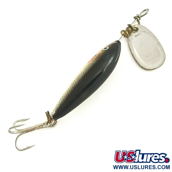 Vintage Blue Fox Vibrax Minnow Spin 1, 1/8oz Silver spinning lure #6577