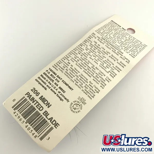  Yakima Bait Worden’s Original Rooster Tail, 1/16oz Black spinning lure #6578