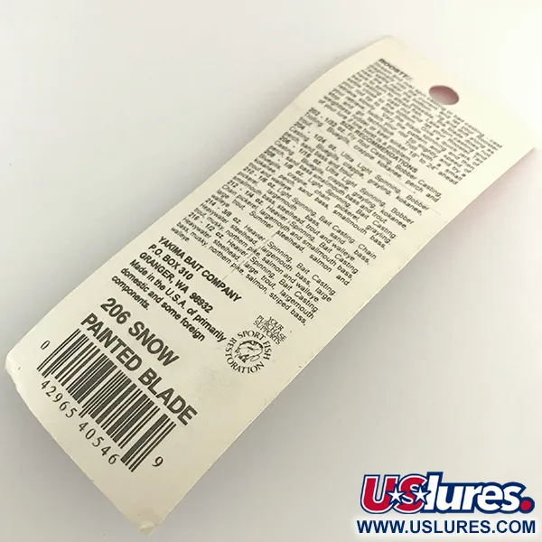  Yakima Bait Worden’s Original Rooster Tail, 1/16oz White spinning lure #6579