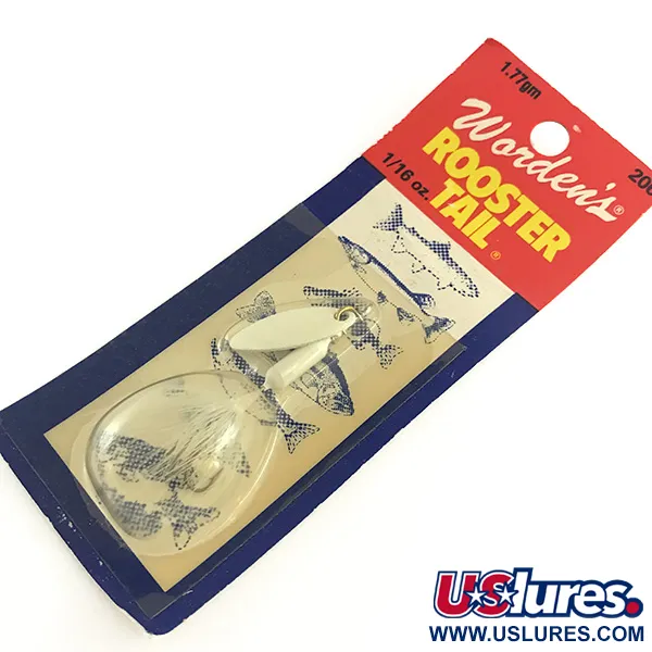  Yakima Bait Worden’s Original Rooster Tail, 1/16oz White spinning lure #6579