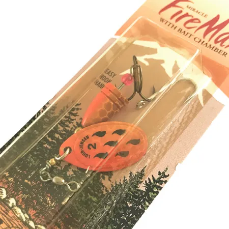 Luhr Jensen Fire Max Miracle 2 UV, 1/4oz Orange spinning lure #6580