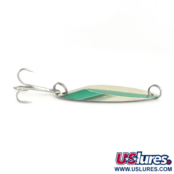 Vintage  Acme Kastmaster , 1/2oz Nickel / Green fishing spoon #6581