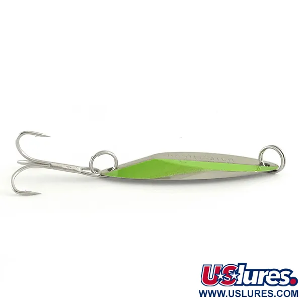 Vintage  Acme Kastmaster UV, 3/8oz Nickel / Green fishing spoon #6585