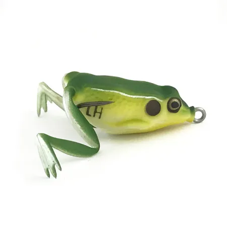 Vintage Lunkerhunt Weedless LunkerHunt Lunker Frog, 1/4oz Green / Yellow fishing lure #6591