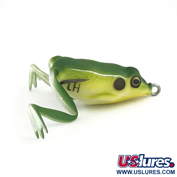 Vintage  Lunkerhunt Weedless LunkerHunt Lunker Frog, 1/4oz Green / Yellow fishing #6591
