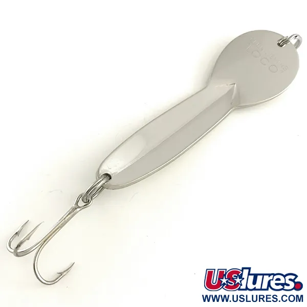 Vintage  Glen Evans Loco 4, 3/4oz Nickel / Golden Hologram fishing spoon #6600