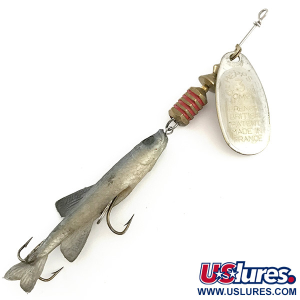 Vintage Mepps Comet Mino 3, 1/3oz Silver spinning lure #14145