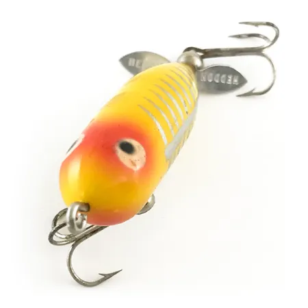 Vintage Heddon Tiny Torpedo, 1/4oz Yellow fishing lure #6616