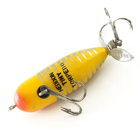 Vintage Heddon Tiny Torpedo, 1/4oz Yellow fishing lure #6616