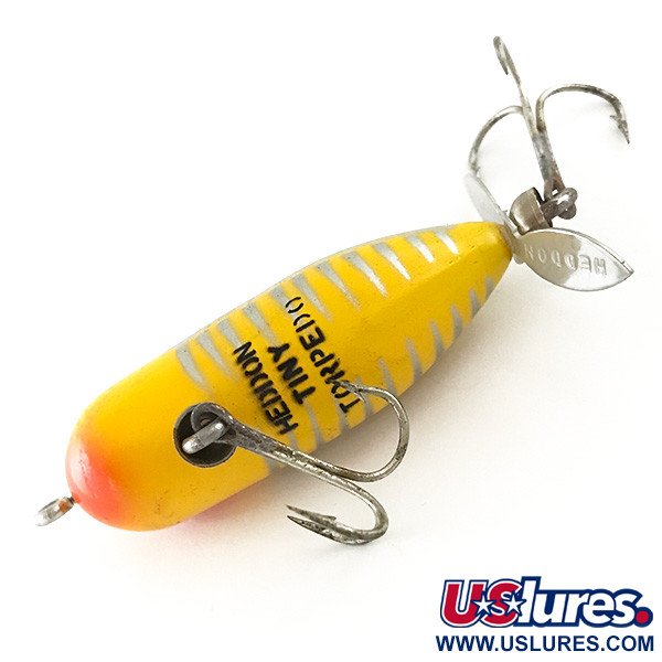 Vintage   Heddon Tiny Torpedo, 1/4oz Yellow fishing lure #6616