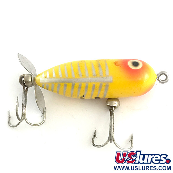 Vintage   Heddon Tiny Torpedo, 1/4oz Yellow fishing lure #6616
