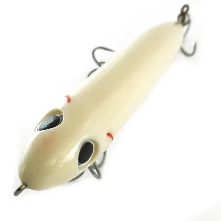 Vintage Heddon Super Spook, 1oz White fishing lure #6618