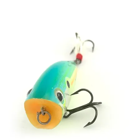 Vintage Heddon Excalibur Pop'n Image, 1/3oz Yellow / Green fishing lure #6620