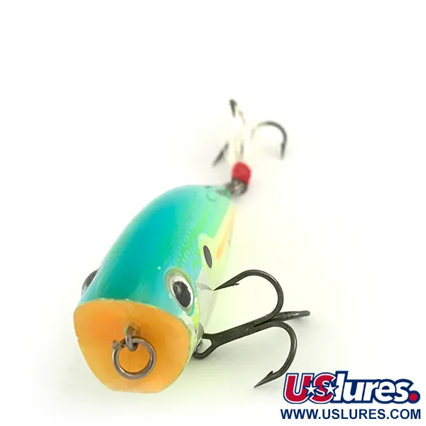 Vintage  Heddon Excalibur Pop'n Image, 1/3oz Yellow / Green fishing lure #6620