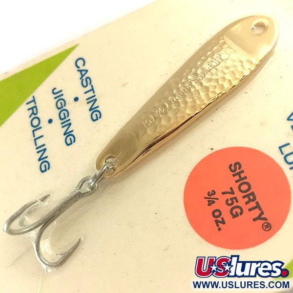   Hopkins shorty 75 Jig Lure, 3/4oz Hammered Gold fishing spoon #6623