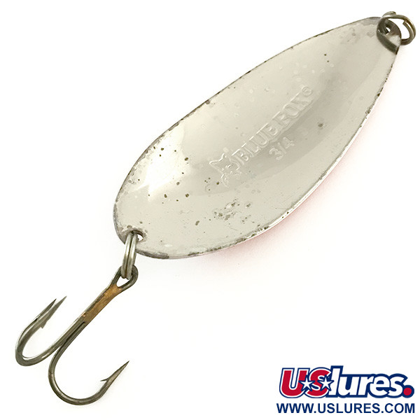 Vintage   Blue Fox Strobe Tear Drop Spoon, 3/4oz Red / White / Silver fishing spoon #6625