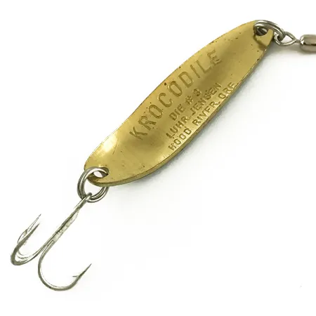 Vintage Luhr Jensen Krocodile Die #3 UV, 1/3oz Fire Tiger fishing spoon #6631