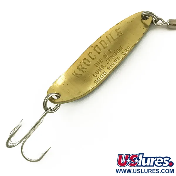 Vintage  Luhr Jensen Krocodile Die #3 UV, 1/3oz Fire Tiger fishing spoon #6631