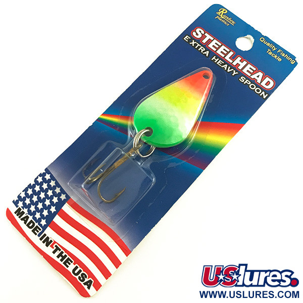  Rainbow Plastics Steelhead UV, 1/2oz Fluorescent Green / Yellow fishing spoon #6632