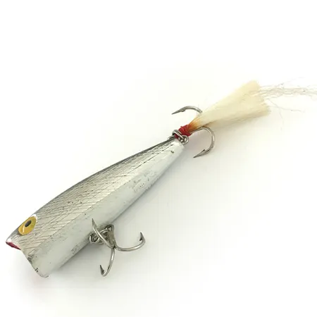 Vintage Rebel Pop-R, 1/4oz Silver fishing lure #6633
