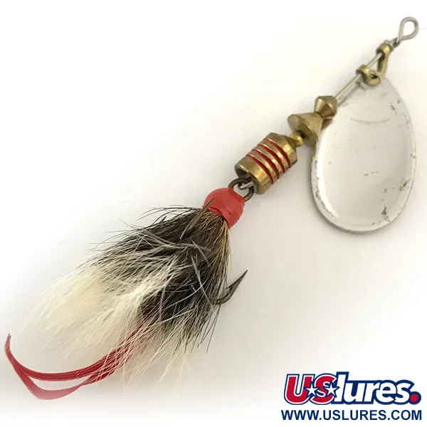 Vintage   Mepps Aglia 2 dressed, 3/16oz Silver spinning lure #6641