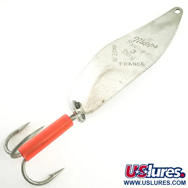 Vintage   Mepps Syclops 3, 1oz Rainbow Trout / Silver fishing spoon #6648