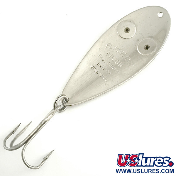 Vintage   Paul Bunyan Flash eye spoon, 3/5oz Nickel / Red Eyes fishing spoon #6649