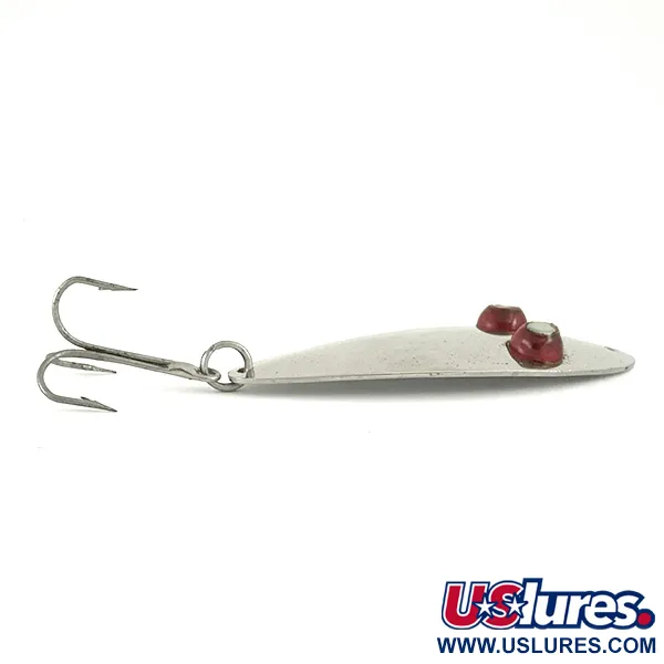 Vintage   Paul Bunyan Flash eye spoon, 3/5oz Nickel / Red Eyes fishing spoon #6649