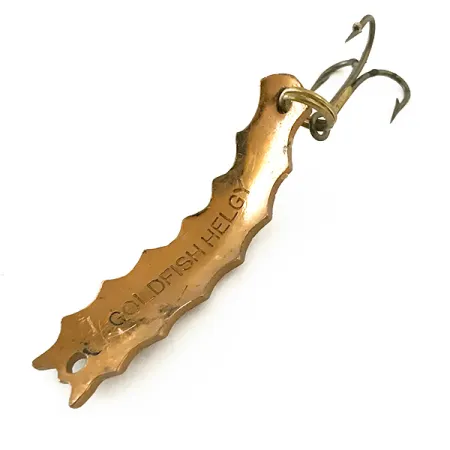Vintage Al's gold fish Goldfish Helgy, 3/16oz Copper / Red fishing spoon #6650