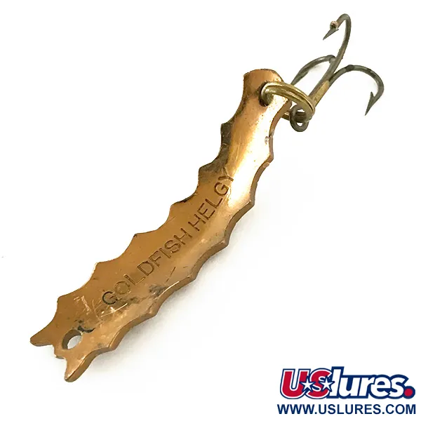 Vintage Al's gold fish Goldfish Helgy, 3/16oz Copper / Red fishing spoon #6650